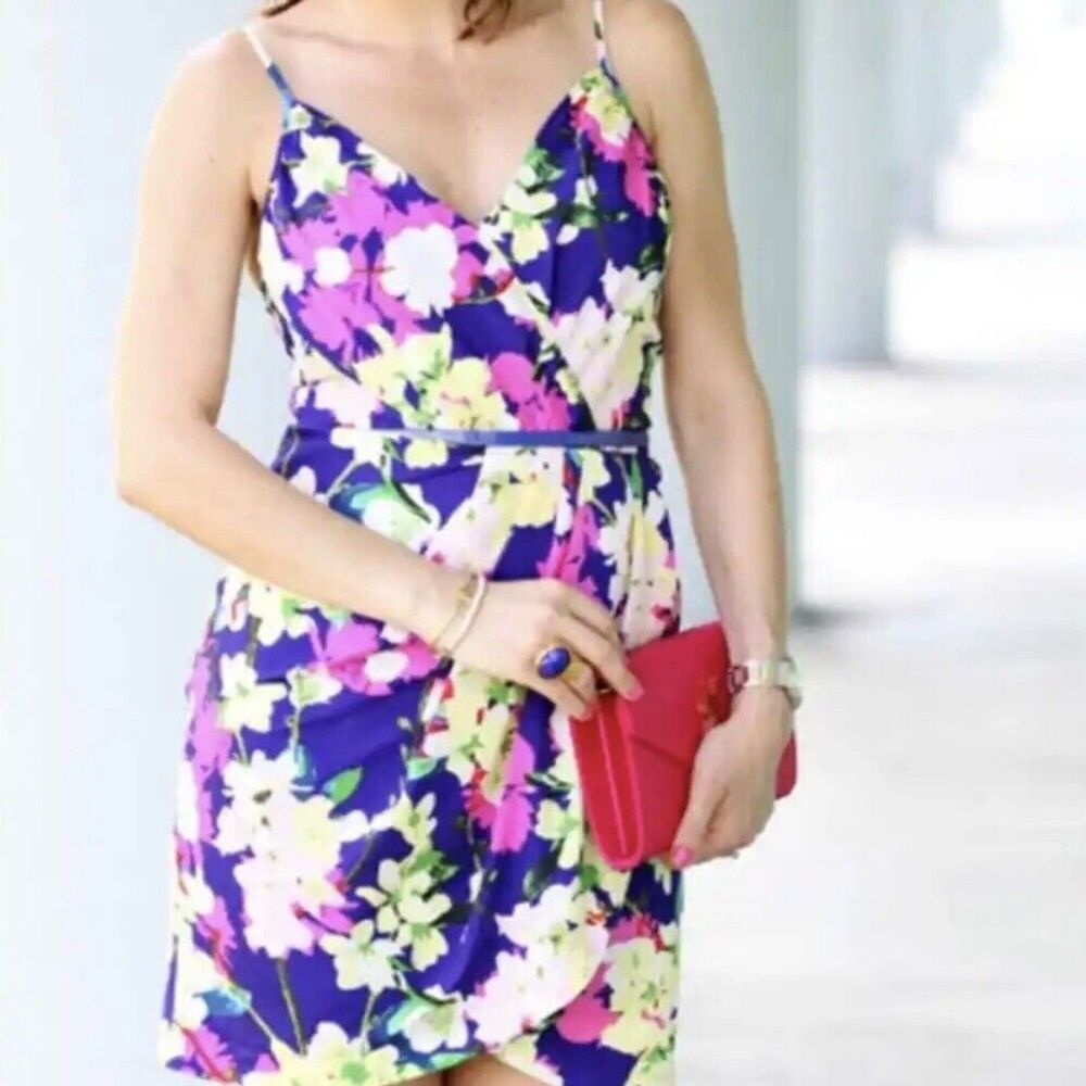 Yumi Kim‎ Dress Size XS Jayne Floral Print Mini Spaghetti V Neck Cocktail